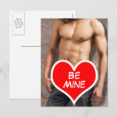 Man's blote borst zijn mijn Valentijn Feestdagenkaart (Voorkant / Achterkant)