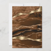 Mans Brown Black Gold Agate Birthday Party Kaart (Achterkant)