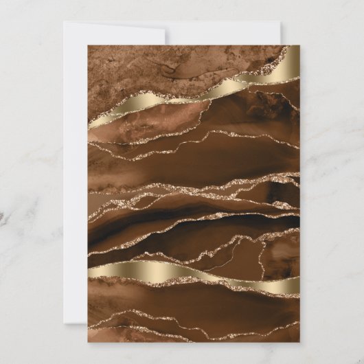 Mans Brown Black Gold Agate Birthday Party Kaart (Achterkant)