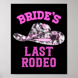 Mans bruids laatste rodeo cowgirl hoed vrijgezelle poster