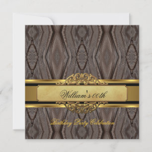 Mans Bruin Zwart Goud Verjaardagsfeest Heren Kaart