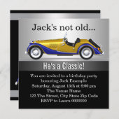 Mans Classic Car Verjaardagsfeest Kaart (Voorkant / Achterkant)