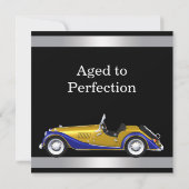 Mans Classic Car Verjaardagsfeest Kaart (Achterkant)