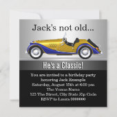 Mans Classic Car Verjaardagsfeest Kaart (Voorkant)