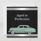 Mans Classic Car Verjaardagsfeest Kaart (Achterkant)