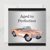 Mans Classic Car Verjaardagsfeest Kaart (Achterkant)