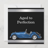 Mans Classic Car Verjaardagsfeest Kaart (Achterkant)