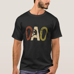 Mans Climber Dad Carabiner Retro T-shirt