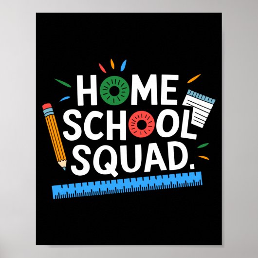 Mans eerste dag van homeschool squad online leerli poster (Voorkant)