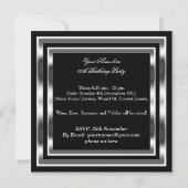 Mans Elegant Black Silver Birthday Party Mannen Kaart (Achterkant)