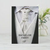 Mans Elegant Pak Bachelorfeest Kaart (Staand voorkant)