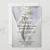 Mans Elegant Suit Bachelor Party Kaart (Achterkant)