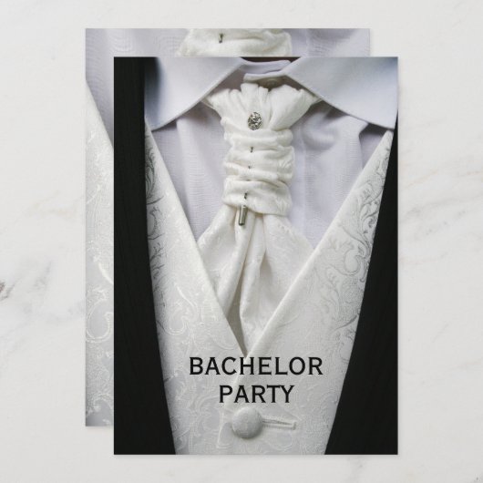 Mans Elegant Suit Bachelor Party Kaart (Voorkant / Achterkant)