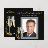 Mans elke nummer foto verjaardagsfeestje kaart (Voorkant / Achterkant)