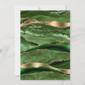 Mans Emerald Green Gold Agate Birthday Party Kaart (Achterkant)