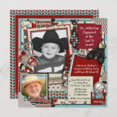 Mans foto 70ste verjaardag uitnodiging (Voorkant / Achterkant)