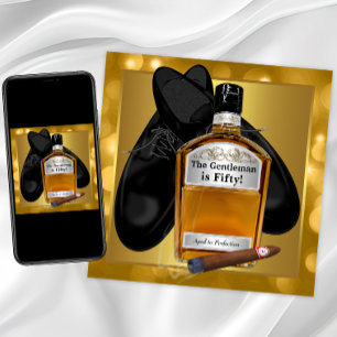 Mans Gold 50ste verjaardagsfeestje Kaart