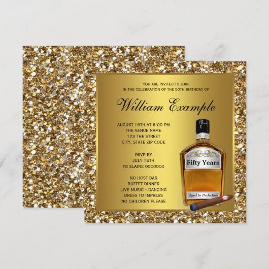 Mans Gold Aged to Perfection 50ste verjaardagsfees Kaart (Voorkant / Achterkant)