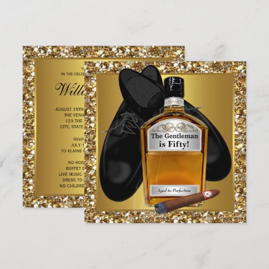 Mans Gold Aged to Perfection 50ste verjaardagsfees Kaart (Voorkant / Achterkant)