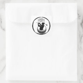 Man's Golfswing bal: Zalige Vaderdag Vierkante Sticker