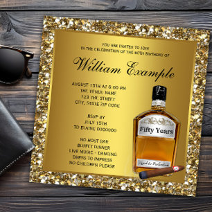 Mans Goud Gerijpt Tot Perfectie Whiskey Verjaardag Kaart