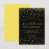 Man's gouden Confetti verjaardagsfeest Kaart (Voorkant / Achterkant)