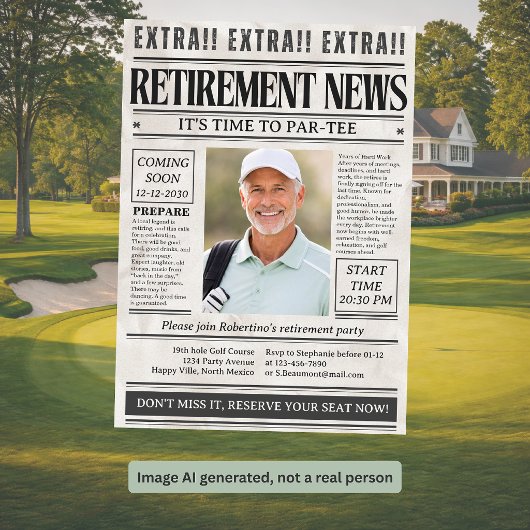 Mans grappige golfkrant foto pensioenfeest kaart