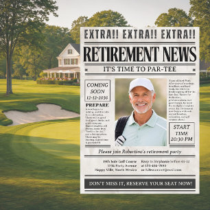 Mans grappige golfkrant foto verjaardagsfeestje vo kaart