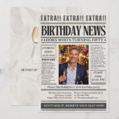 Mans Grappige Krantenfoto 50e Verjaardag Kaart (Voorkant / Achterkant)