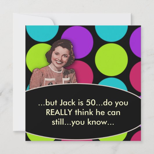 Mans Grappige Retro 50e Verjaardagsfeestje Kaart (Voorkant)