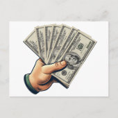 Mans hand Holding 100 dollar koopt geld kunst Briefkaart (Voorkant)