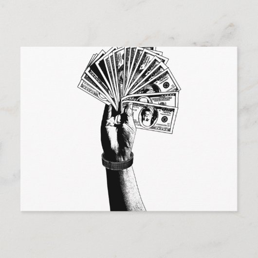 Mans hand Holding 100 dollar koopt geld kunst Briefkaart (Voorkant)