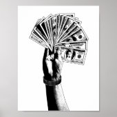 Mans hand Holding 100 dollar koopt geld kunst Poster (Voorkant)