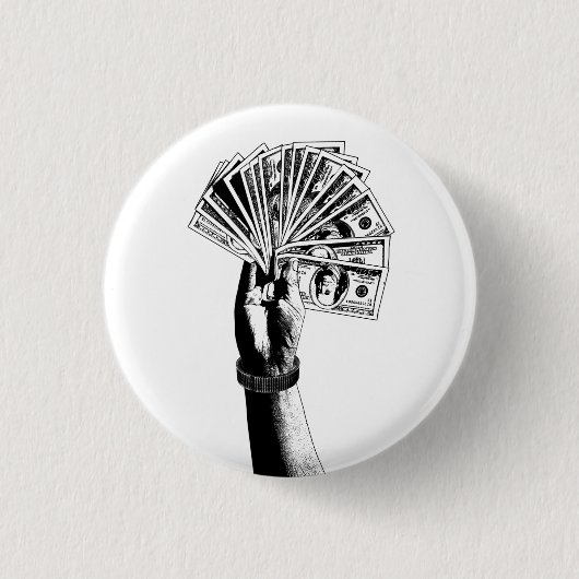 Mans hand Holding 100 dollar koopt geld kunst Ronde Button 3,2 Cm (Voorkant)