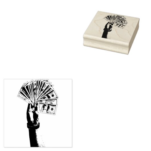 Mans hand Holding 100 dollar koopt geld kunst Rubberstempel (Gestempeld)