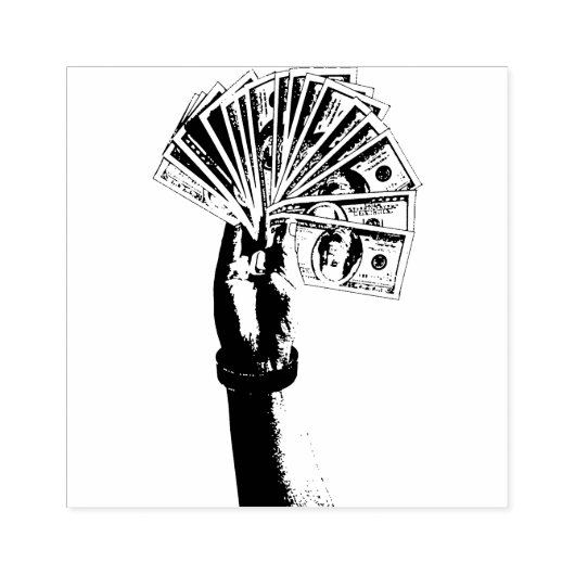 Mans hand Holding 100 dollar koopt geld kunst Rubberstempel (Afrduk)