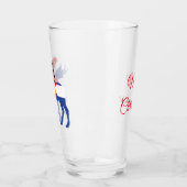 Mans in Colorado Vlag met Santa Hat Glas (Links)