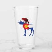 Mans in Colorado Vlag met Santa Hat Glas (Voorkant)