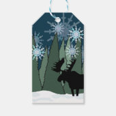 Mans in het bos Snowflake Cadeaulabel (Voorkant)