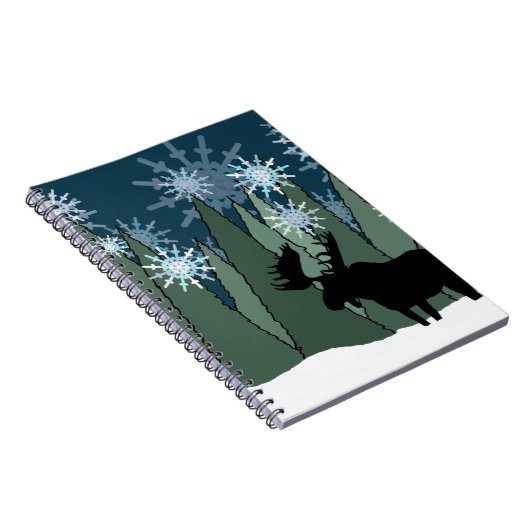 Mans in het bos Snowflake Notitieboek (Rechterzijde)