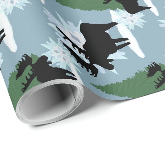 Mans in wintersneeuwpakpapier cadeaupapier (Rol Hoek)