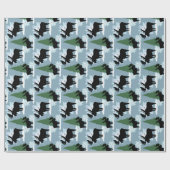 Mans in wintersneeuwpakpapier cadeaupapier (Vlak)