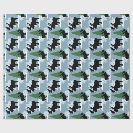 Mans in wintersneeuwpakpapier cadeaupapier (Vlak)