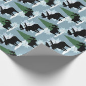 Mans in wintersneeuwpakpapier cadeaupapier (Hoek)