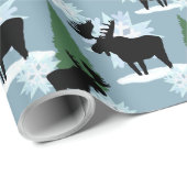 Mans in wintersneeuwpakpapier cadeaupapier (Rol Hoek)