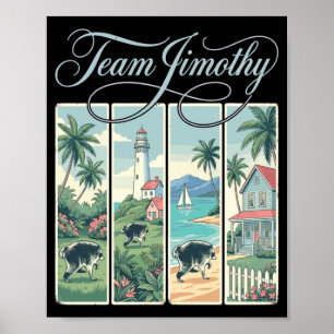 Mans Jimothy Wasbeer Grappig Afval Panda Team Poster