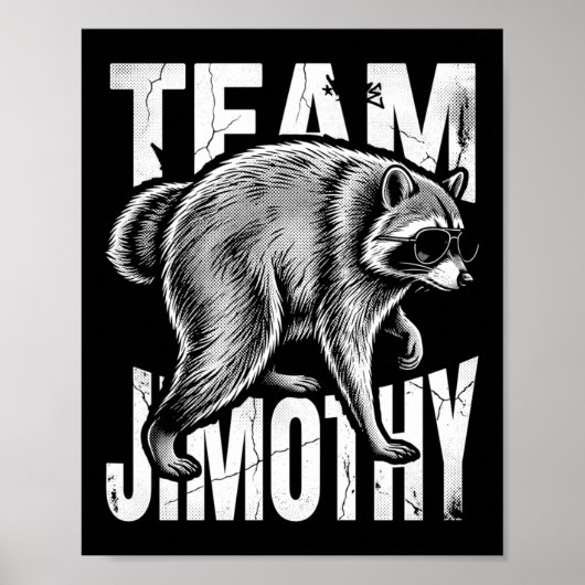 Mans Jimothy Wasbeer Grappig Afval Pandateam Poster (Voorkant)