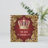 Mans King verjaardagsfeestje Kaart (Staand voorkant)