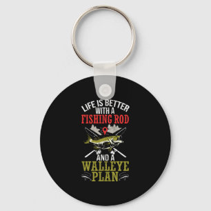 Mans leven is beter met walleye jacht meer sleutelhanger