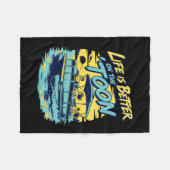 Mans leven is beter op de 'toon pontonboot fleece deken (Voorkant (Horizontaal))